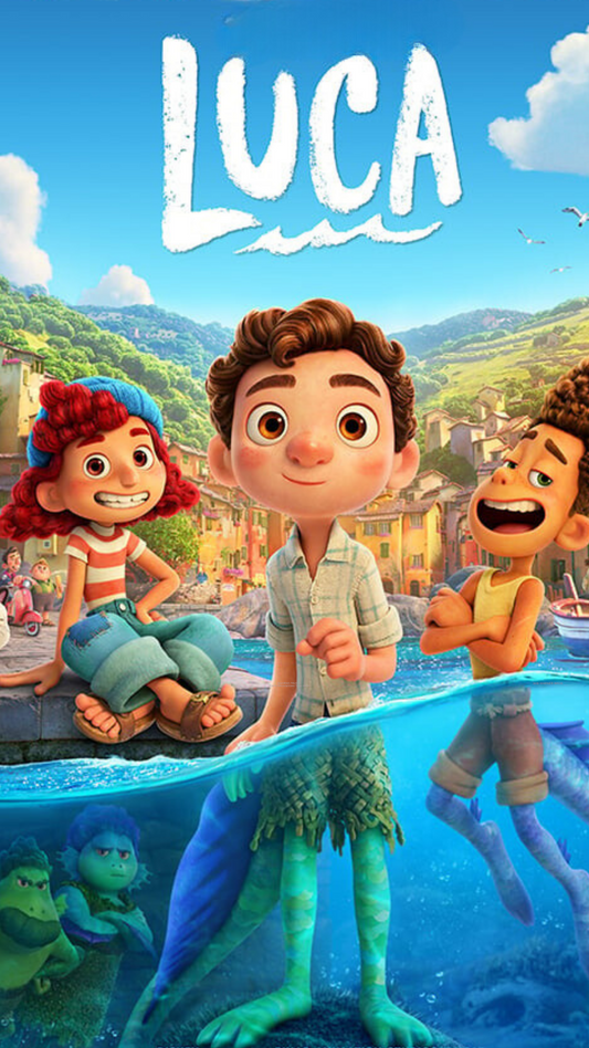 Tarjeta de invitación diseño Luca, película disney (Video animado)