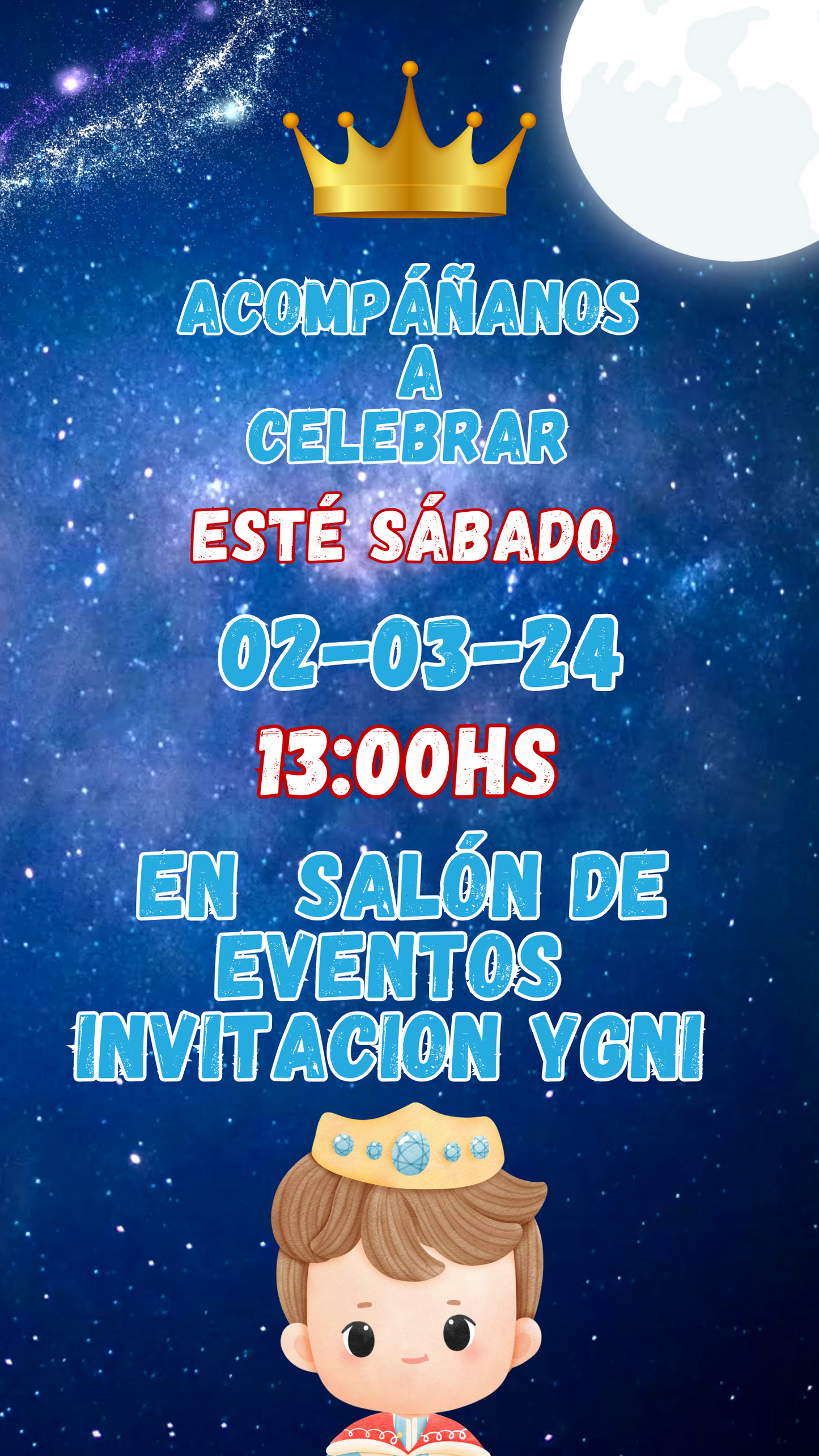 Tarjeta de invitacion digital temática el Principito