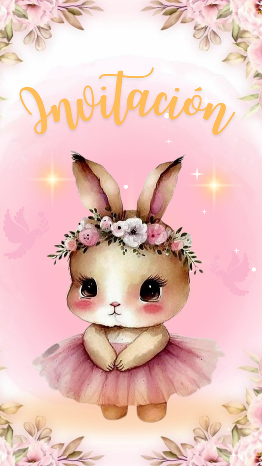 Invitaciones de Baby Shower Personalizadas: Diseño de "Conejita” 🎂🎈