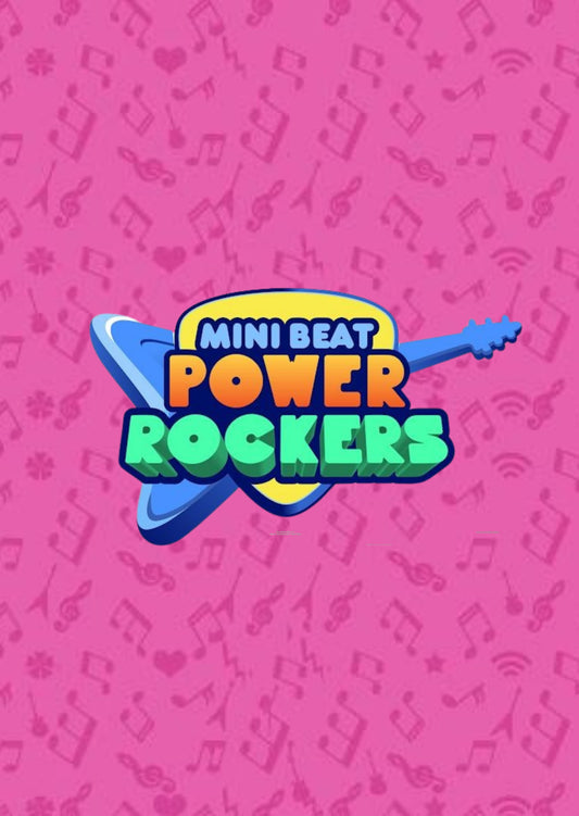 Tarjeta de invitación digital en video animado diseño Mini Power Rockers