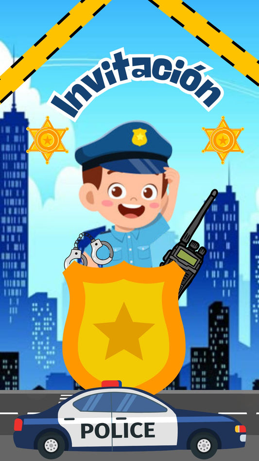 Video Invitacion Digital Temática Policia