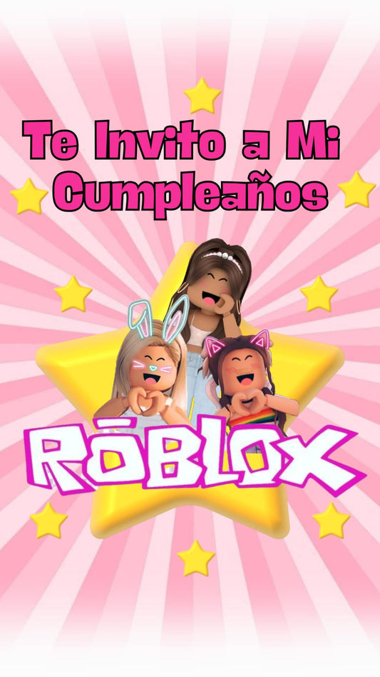 Tarjeta de invitación temática Roblox (Es un video animado)