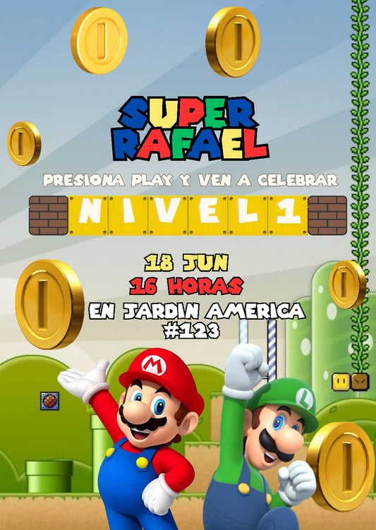 Tarjeta de Mario Bros ML Sencilla # 2