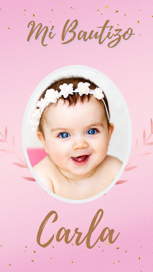 Invitación Digital para Bautizo de Niña