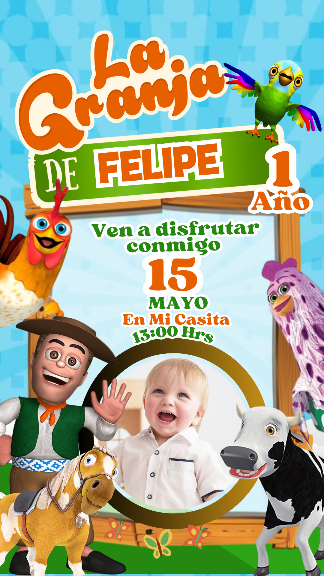 Diseño de invitación La granja de Zenón (Sencilla) # 2, image size:1080x1920