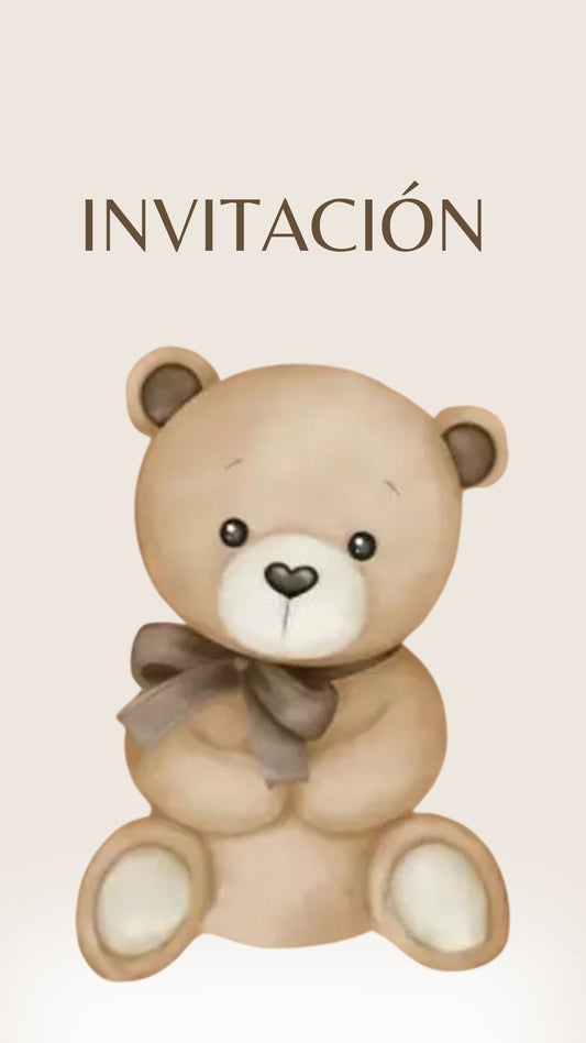 Invitacion Revelación de Genero Ositos (Cafe)