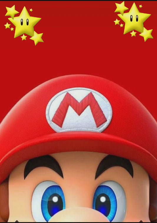 Tarjeta de Invitación Mario Bros (Rojo)