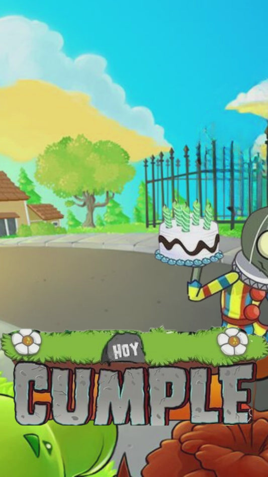 Invitación temática Plantas Vs Undead