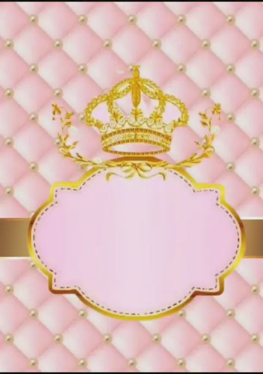 Tarjeta de invitación Temática Princesas (Rosa)