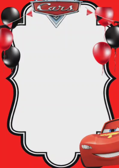 Tarjeta de invitación temática Cars