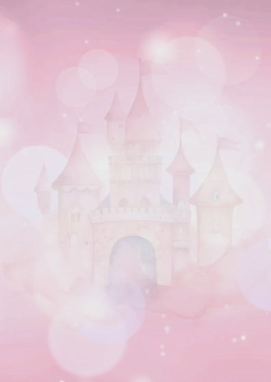 Tarjeta de invitación Temática Mariposas y Castillos (Rosa)