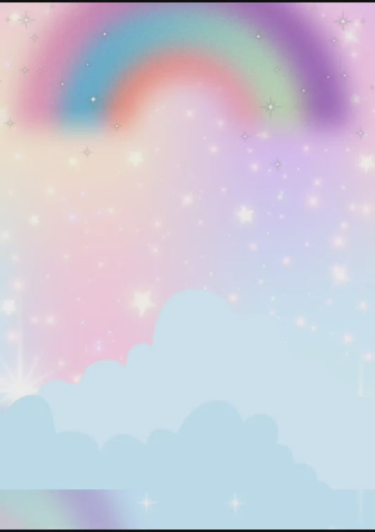 Tarjeta de invitacion Tematica Arcoiris