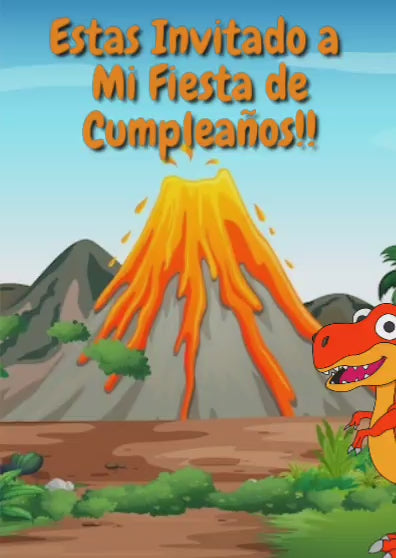 Tarjeta de invitación Dinosaurios Bebes