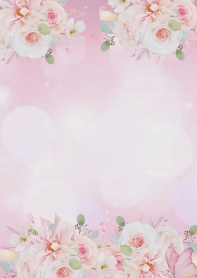 Tarjeta de invitación temática Flores y Mariposas