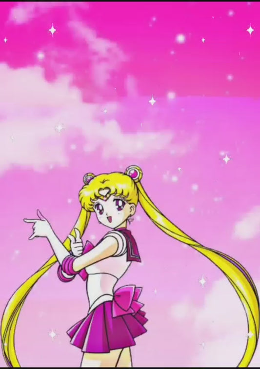 Tarjeta de invitación Sailor Moon (Rosa y Amarillo)