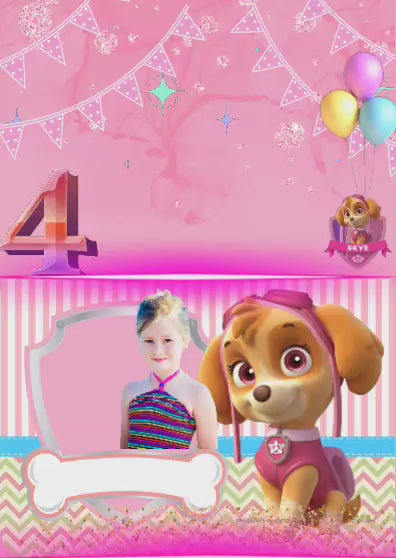 Tarjeta de invitación Paw Patrol (skye)