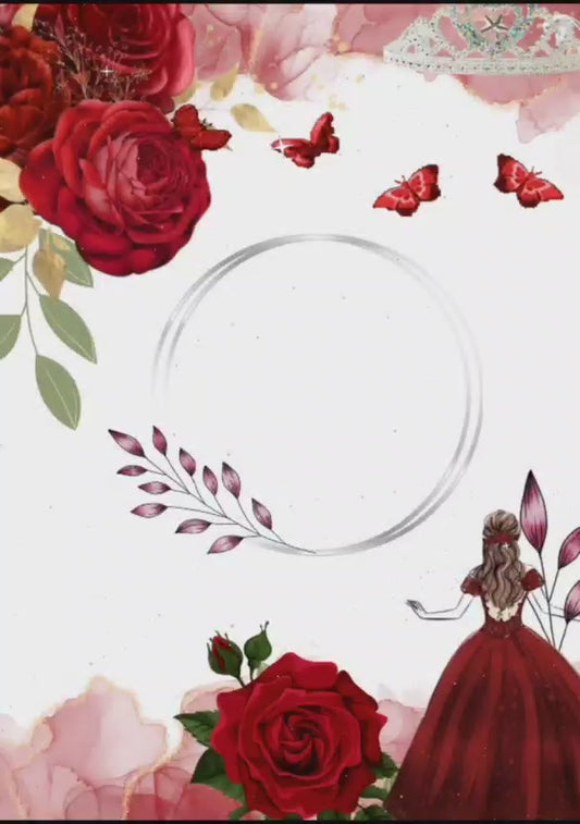 Tarjeta de invitacion de 15 años color Vinotinto