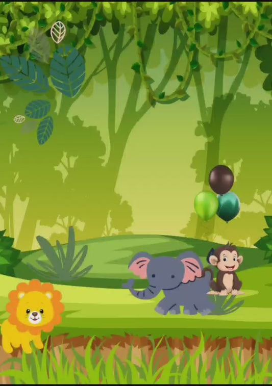 Tarjeta de invitación Safari (Verde & Amarillo)