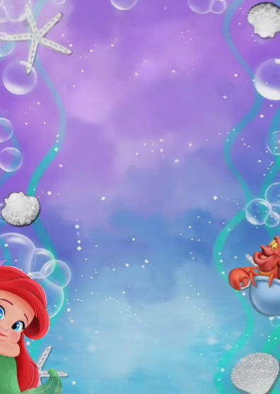 Tarjeta de invitación Temática Sirenita bebe