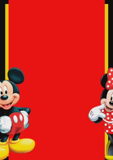 Tarjeta de invitación temática Mickey & Minnie (Promo)