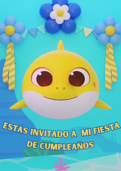 Tarjeta de invitación Temática Baby Shark #2