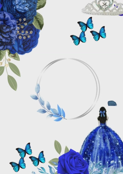 Tarjeta invitación 15 Años (Tono Azul Oscuro)