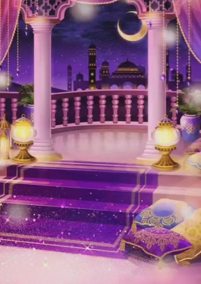 Tarjeta de invitación temática princesa Jasmín Aladin