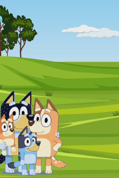 Invitación digital animada de cumpleaños infantil con temática Bluey y Bingo