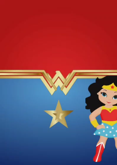 Tarjeta de invitación Temática Mujer Maravilla