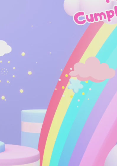 Tarjeta de invitación temática Lluvia de amor (Arcoiris)