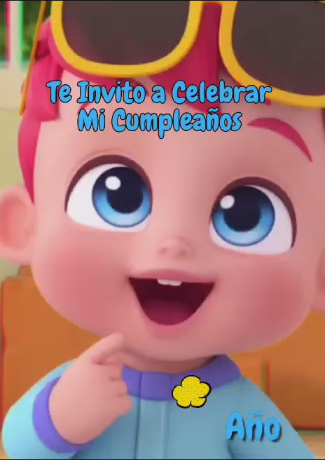 Tarjeta de invitación temática BebeFinn