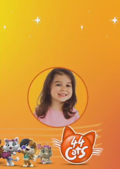 Tarjeta de invitación temática 44 Gatos