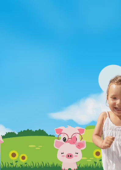 Tarjeta de invitación Temática los Tres Cerditos