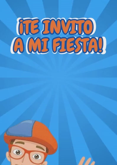 Tarjeta de invitación temática Blippi