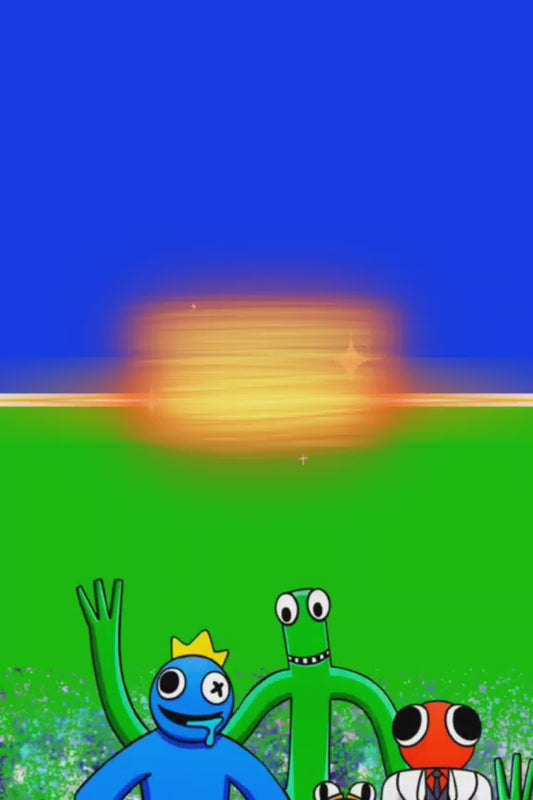 Tarjeta de invitación tematica Rainbow Friends