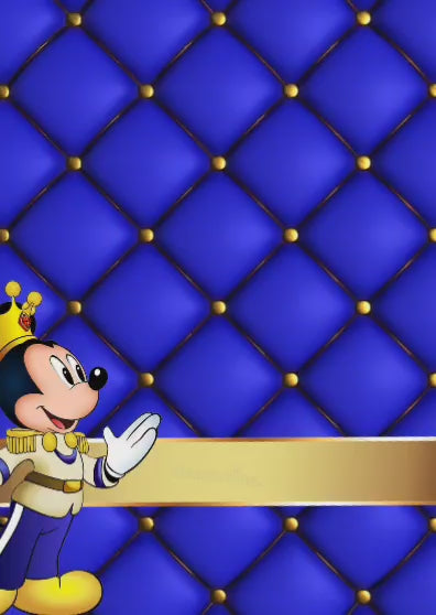 Tarjeta de invitación temática Mickey Mouse Rey