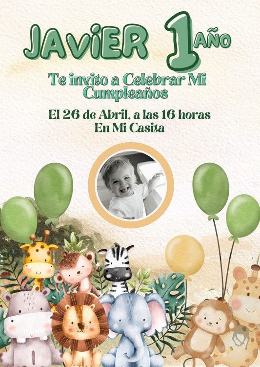 Tarjeta de invitación Safari (Sencilla)