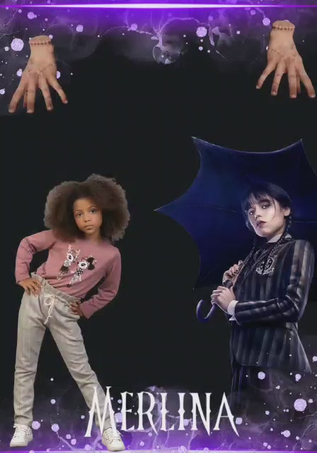 Tarjeta de invitación temática Merlina