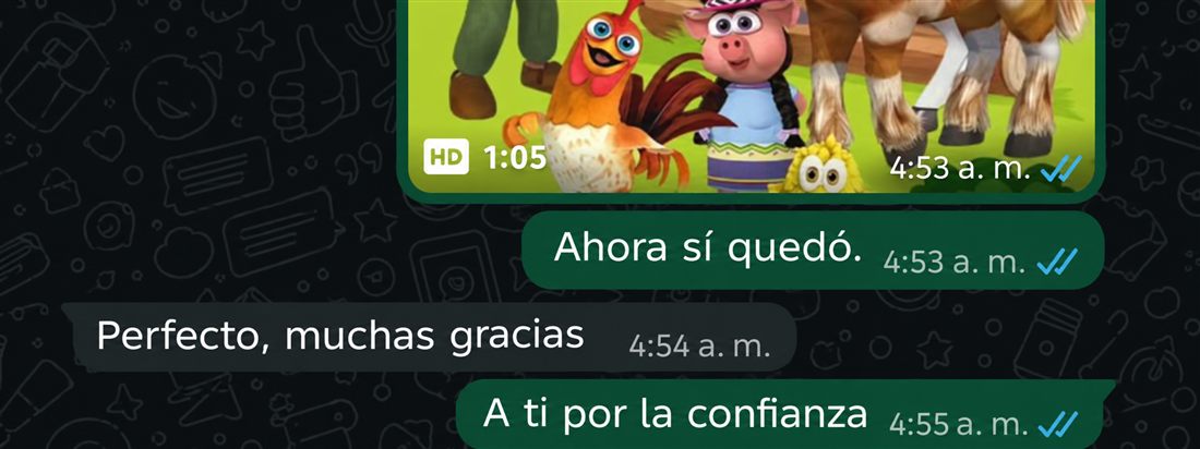 Conversación real después de entregar y corregir una invitación: Ahora sí quedó. Perfecto, muchas gracias. A ti por la confianza.