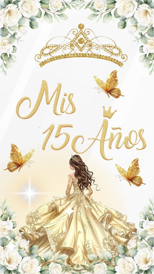 👑 Invitación Digital de 15 Años - Estilo Princesa Dorada ✨