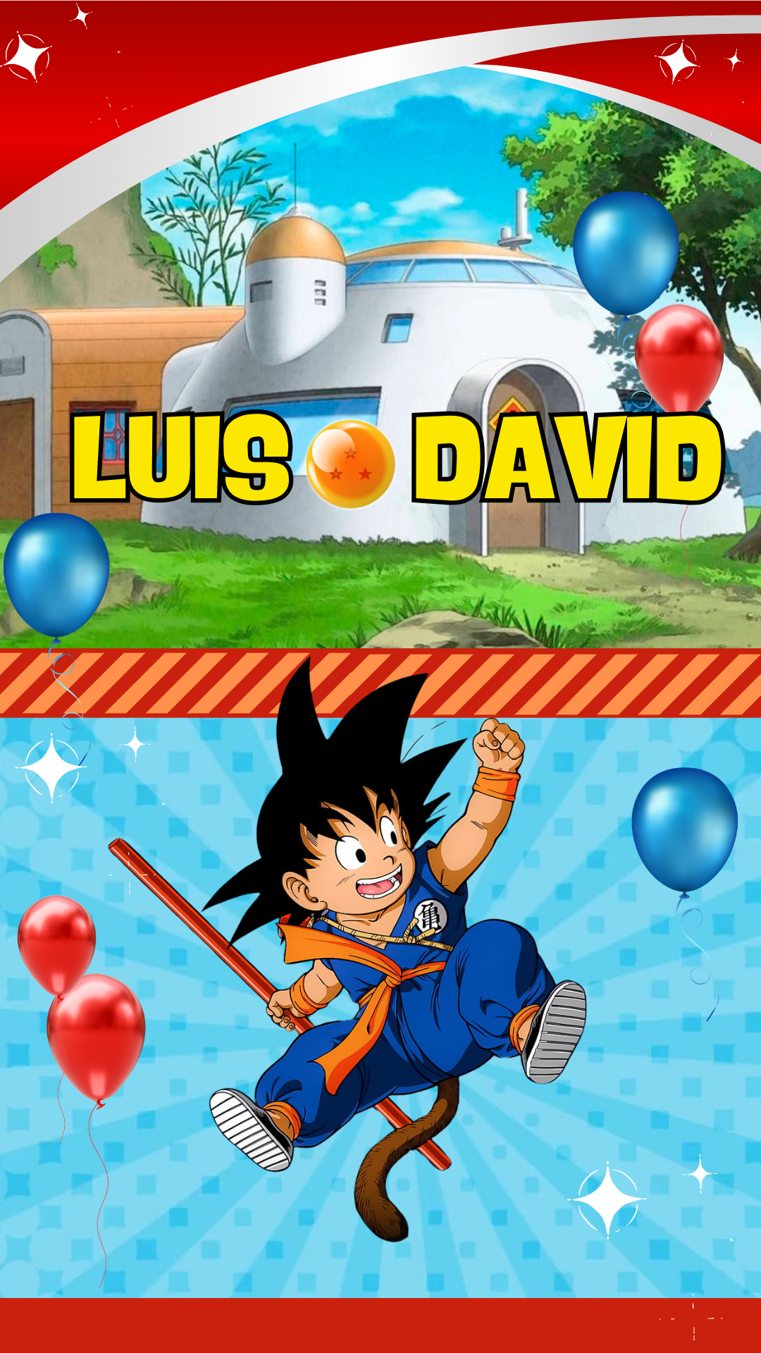 Invitacion Digital Goku (Dragon Ball)