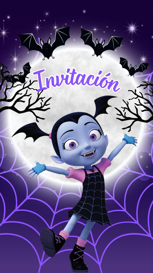 Invitación Vampirina # 2  (Morada)