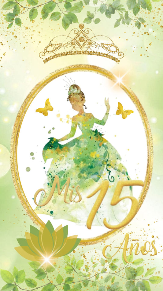 🎉 Invitación digital animada - 15 años Princesa Tiana 🌟