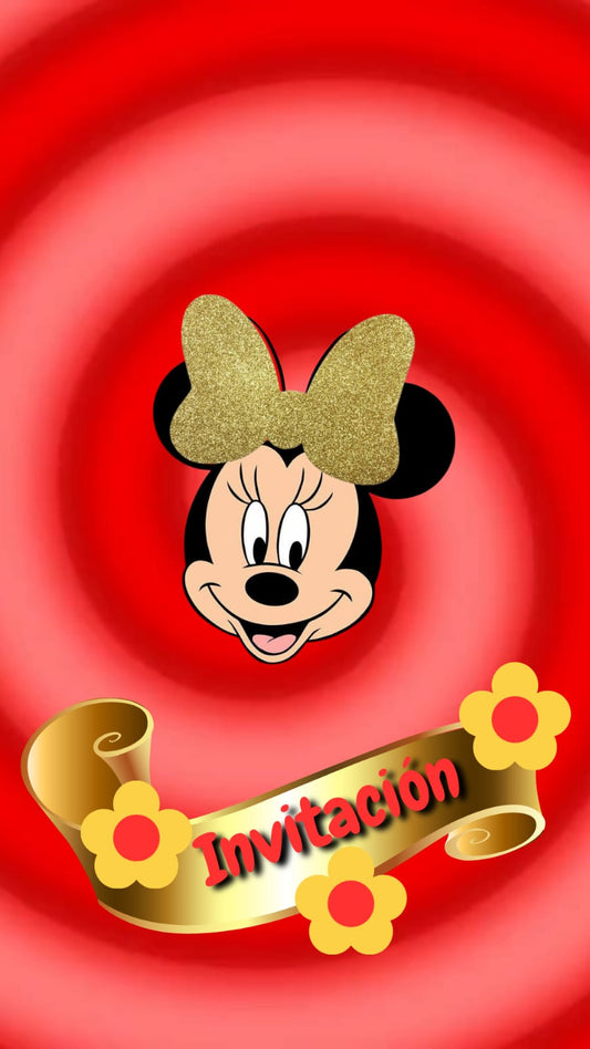 Invitacion Minnie Roja