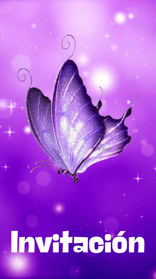 Invitacion Digital Temática Mariposas (Color Violeta)