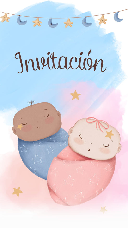 Invitacion Digital Revelación de Sexo (Rosa/Azul)