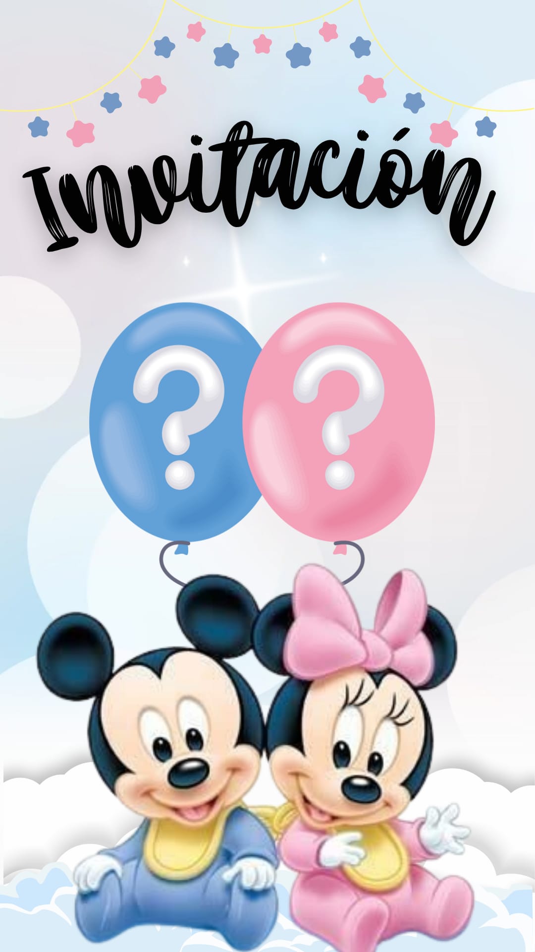 Video Invitacion Revelación De sexo Mickey & Minnie