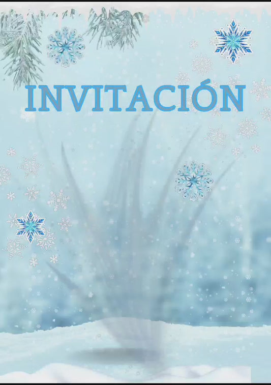 Tarjeta invitación temática Frozen (Nuevo Diseño)