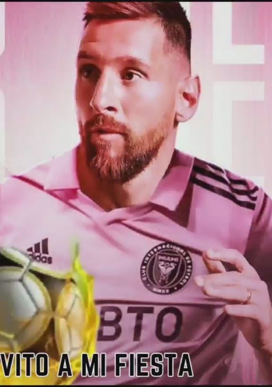 tarjeta invitación Temática futbol Messi (Inter Miami)