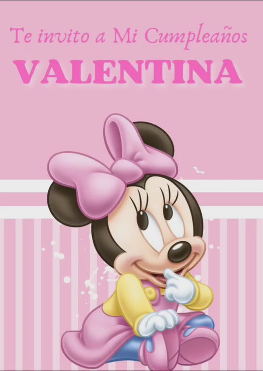 Tarjeta Minnie bebe (Nuevo Diseño)